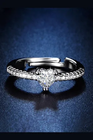 Designs & You Silver-Plated AD Studded Adjustable Finger Ring