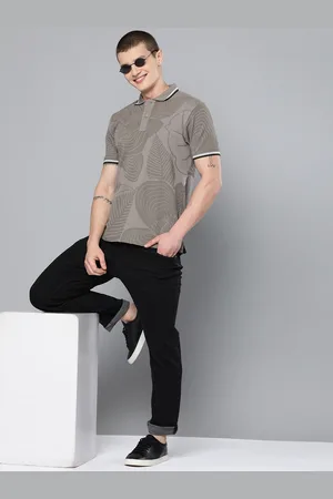 HERE&NOW Men Floral Printed Polo Collar Tropical T-shirt