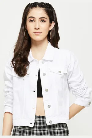 White denim jacket womens 2024 india