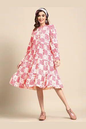Sangria Printed A-line Dress