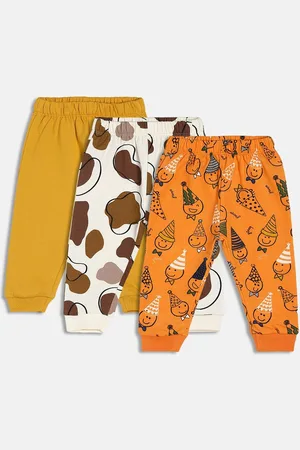 MINI KLUB Infants Pack Of 3 Printed Pure Cotton Joggers