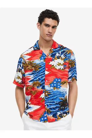 H&M Men Relaxed Fit Patterned Resort Shirt