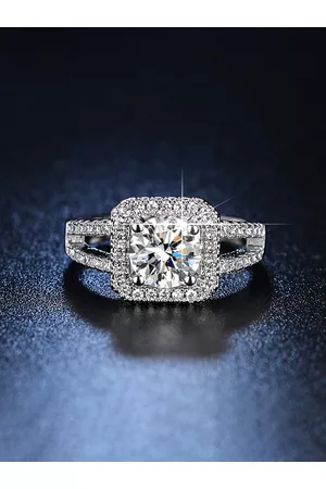 Designs & You Silver-Plated American Diamond Studded Adjustable Finger Ring