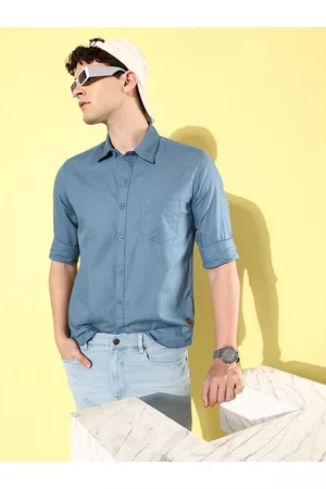 CS LIFE Men Classic Regular Fit Solid Opaque Pure Cotton Casual Shirt With Pocket