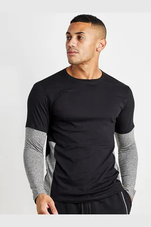 Campus Black Round Neck Cotton T-shirt