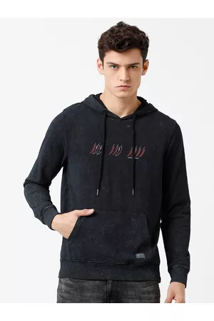 WROGN Men Black Hooded Sweatshirt