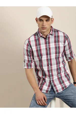 Moda Rapido Men Pure Cotton Slim Fit Opaque Checked Casual Shirt