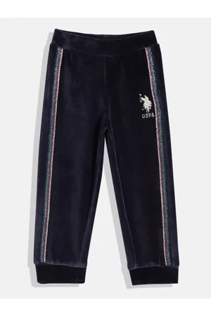 Ralph Lauren Girls Side Striped VELOUR Velvet Finish Joggers