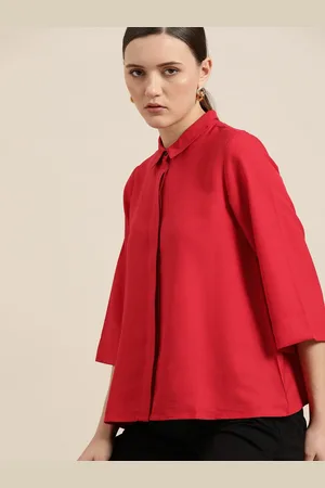 Invictus Women Red Opaque Casual Shirt