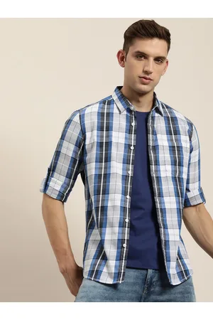 Moda Rapido Men Pure Cotton Slim Fit Opaque Checked Casual Shirt