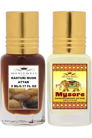 Menjewell Set Of 2 Kasturi Musk & Mysore Sandalwood Attar