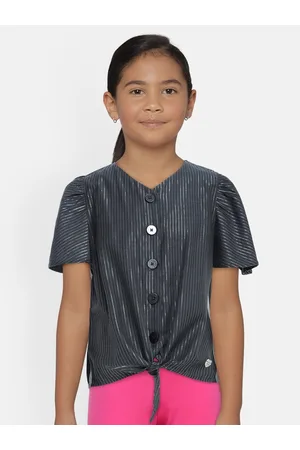 Pepe Jeans Girls Navy Blue Striped Shirt Style Top