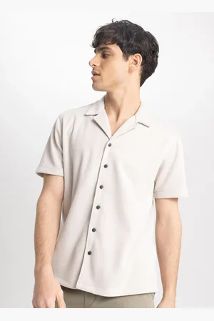 DeFacto Lapel Collar Knitted Casual Shirt