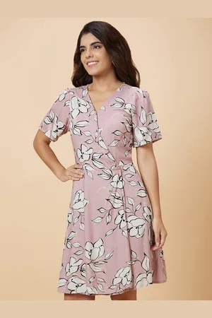 Globus Pink Floral Printed A-line Dress