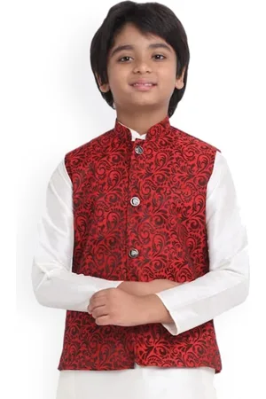 Kraft Boys Ethnic Motifs Woven Design Jacquard Nehru Jacket