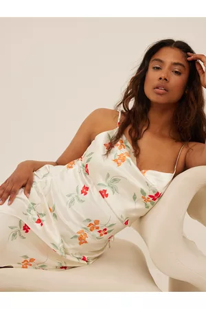 NA-KD Floral Print Satin Sheath Mini Dress