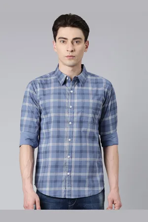 Metronaut Men Grey Slim Fit Tartan Checks Opaque Checked Casual Shirt