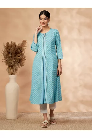 IMARA Ethnic Motifs Printed A-Line Kurta