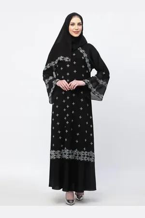 Arrabi Embellished Detail Burqa With Scarf