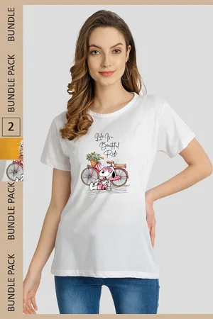 Chozi Pack Of 2 Graphic Printed Running Cotton T-shirt