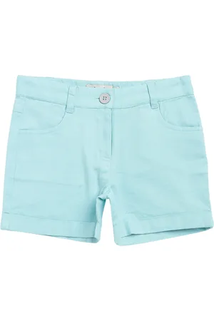 Fabindia Girls Blue Solid Shorts