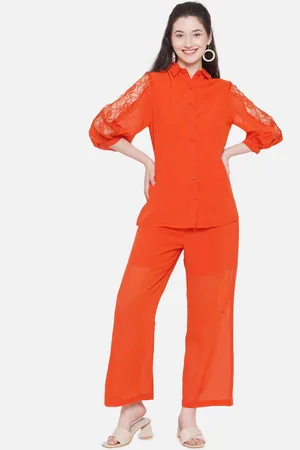bellamia Vana Lace Shirt Collar Top and Trousers