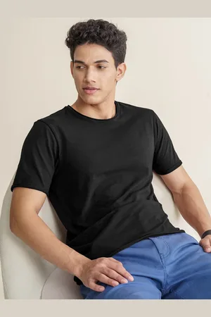 DaMENSCH Men Round Neck Raw Edge T-shirt