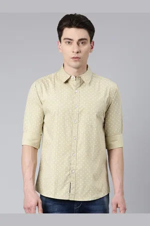 Metronaut Men Beige Slim Fit Opaque Printed Casual Shirt