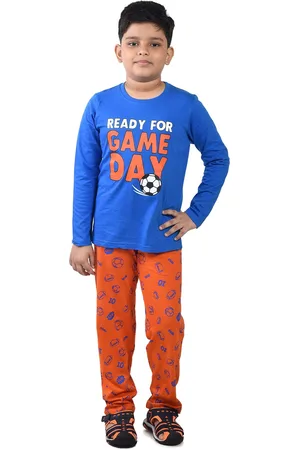 Clothe Funn Boys Boys Printed Pure Cotton T-Shirt With Trousers