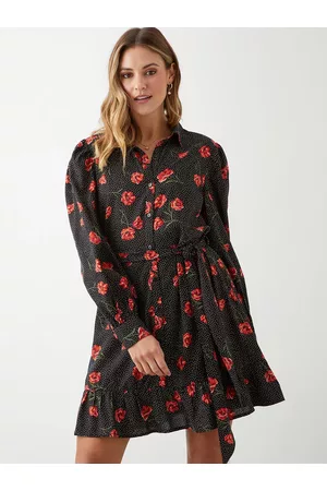 Dorothy Perkins Floral Print Shirt Mini Dress with Belt