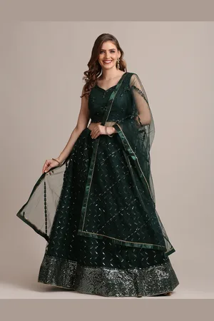 Atsevam Embellished Sequinned Semi-Stitched Lehenga & Unstitched Blouse With Dupatta