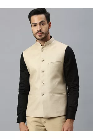 ESSAS club Mandarin Collar Jute Cotton Nehru Jacket