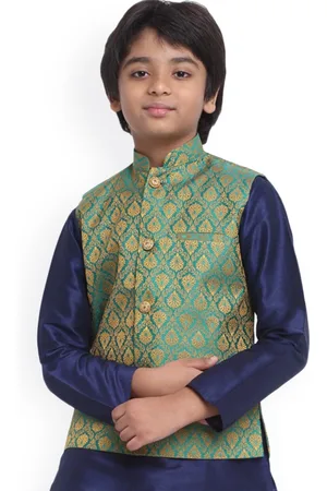 Kraft Boys Woven-Design Jacquard Nehru Jackets
