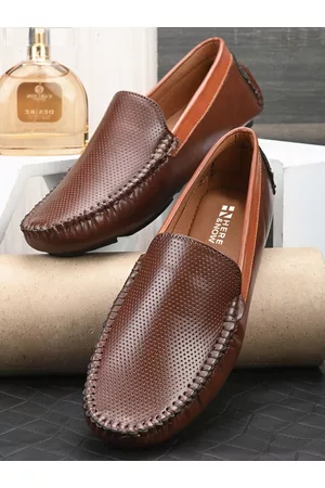 HERE&NOW Men Brown Perforations Loafers