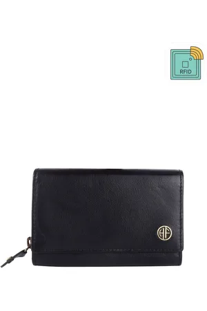 HAMMONDS FLYCATCHER Women Black Leather Two Fold Wallet