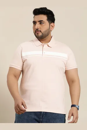 Sztori Men Plus Size Regular Fit Striped Polo Collar T-shirt