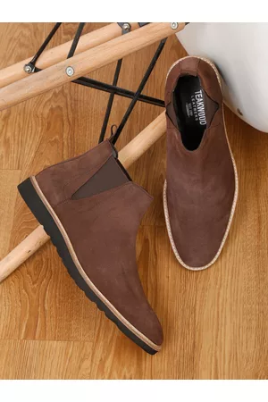 Teakwood Leathers Men Mid-Top Suede Chelsea Boots