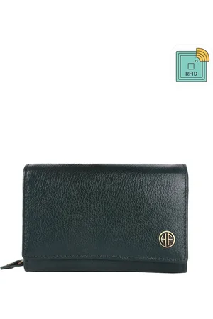 HAMMONDS FLYCATCHER Women Green Leather Two Fold Wallet