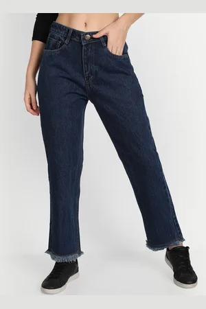 AngelFab Women Straight Fit Mid-Rise Cotton Jeans