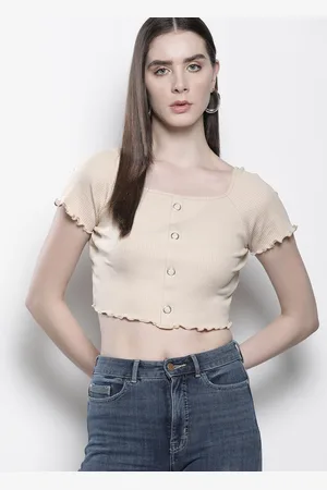NA-KD Women Ribbed Crop Top