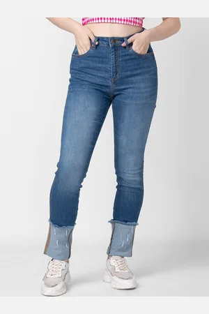 Being Human Women Straight Fit High-Rise Mildly Distressed Heavy Fade Jeans