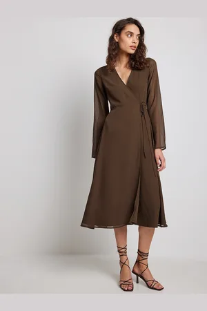 NA-KD Wrap Midi Dress