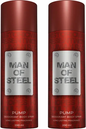 Denver Man of Steel Set of 2 Pump Deodorant Body Spray - 127 g Each