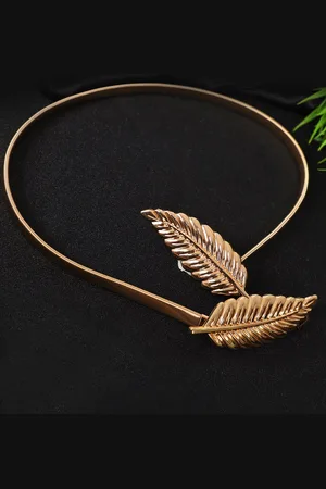 DressBerry Women Gold Toned Stretchable Slim Belt