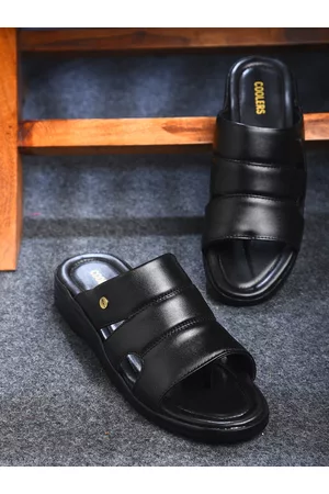 Liberty Men Black Solid Comfort Sandals