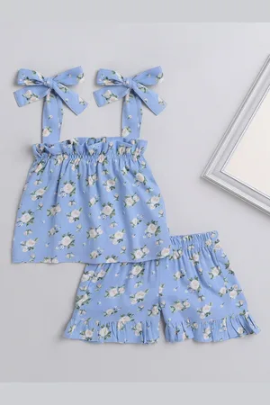 The Magic Wand Girls Floral Printed Top with Shorts