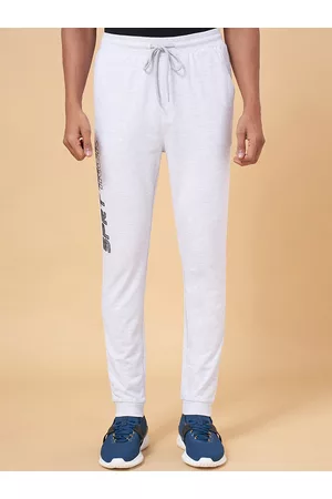 Pantaloons Men Joggers - Men Grey Melange Solid Slim-Fit Pure Cotton Joggers