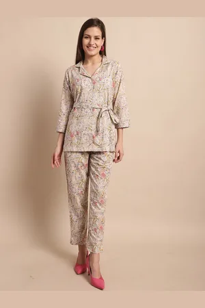 Kalini Printed Pure Silk Shirt with Trousers