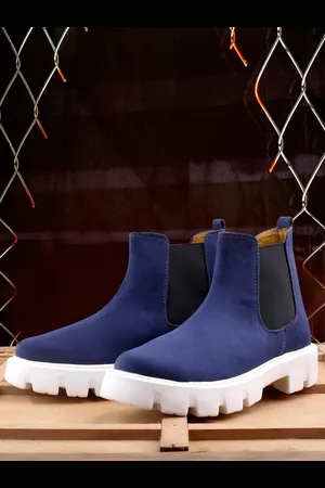 BXXY Men Heeled Mid-Top Suede Chelsea Boots