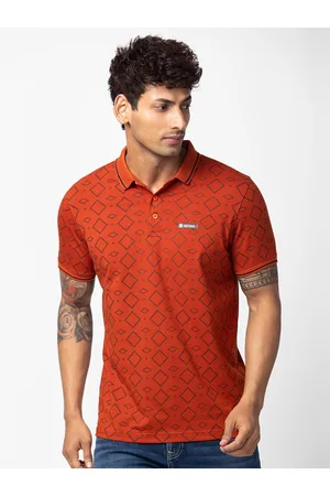 SPYKAR Men Cotton Printed Polo Collar T-shirt